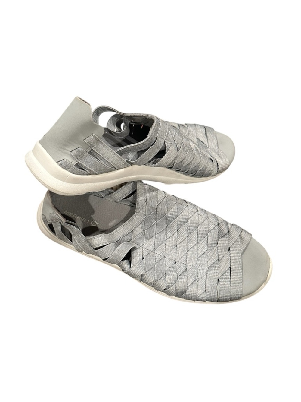 Merrell Flora Kye Performance Silver Gray Woven Slip-On Round Toe Sneakers 9.5